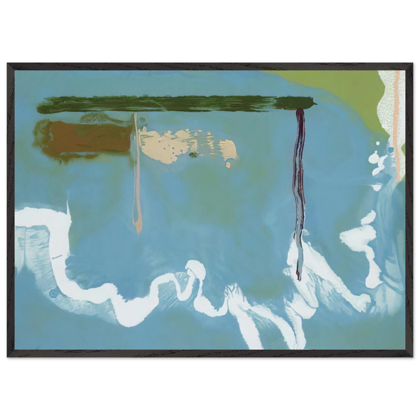Helen Frankenthaler - Skywriting - 1997 Wall art - 27x35 cm / 11x14 inches - Premium Wooden Framed Poster With Fine Art Paper - White frame
