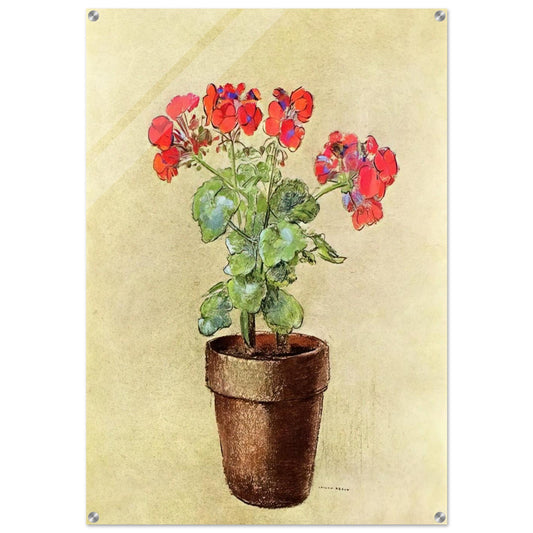 GERANIUMS 1902 - Odilon Redon Acrylic Print - 70x100 cm / 28x40″ inches