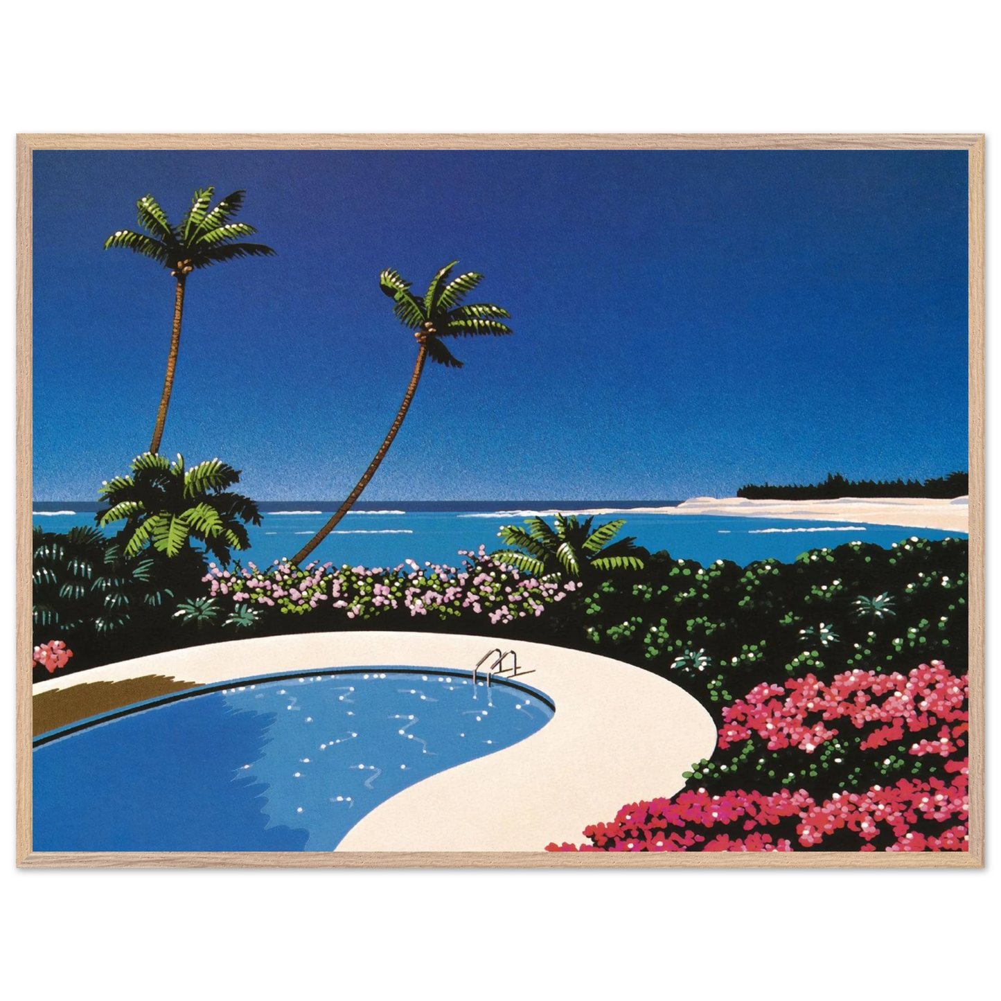 Hiroshi Nagai - Fall of Sound Wall Art - 60x80 cm / 24x32 inches - Premium Wooden Framed Poster With Fine Art Paper - White frame