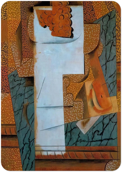 Fruit vase and bunch of grapes - 1914 By Pablo Picasso Pack of 10 Post Cards | Pablo Picasso Post Cards | A6 (10.5 x 14.8 cm) - 4.1 x 5.8 inches