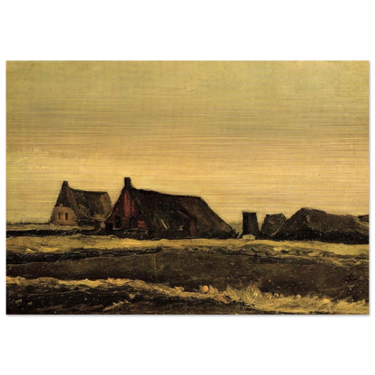 Cottages - Vincent van Gogh Brushed Aluminum Print - 70x100 cm / 28x40 inches | Vincent van Gogh Aluminum Print | Vincent van Gogh Prints