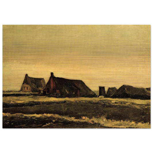 Cottages - Vincent van Gogh Brushed Aluminum Print - 70x100 cm / 28x40 inches | Vincent van Gogh Aluminum Print | Vincent van Gogh Prints