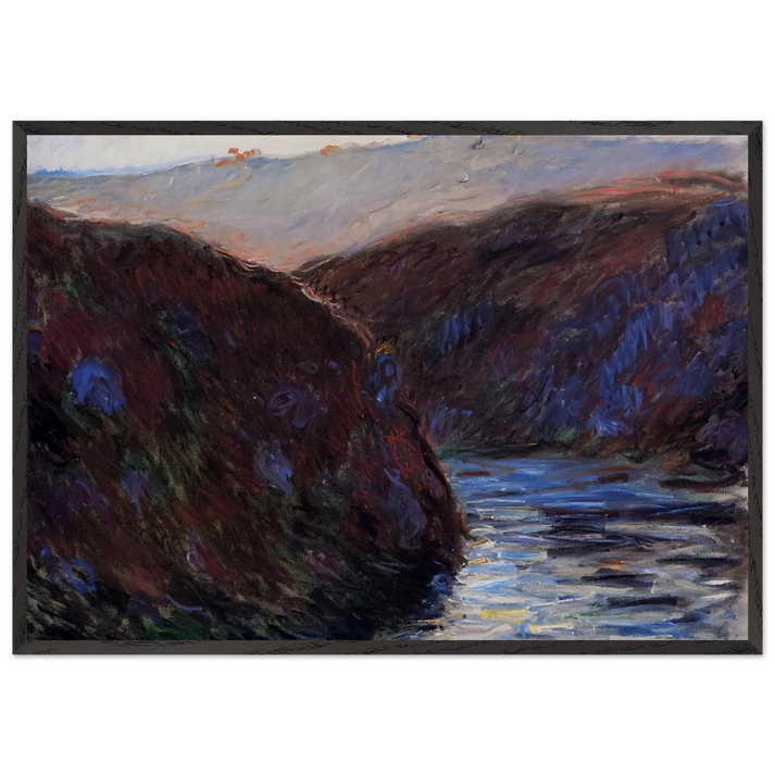 The Creuse Valley Evening Effect - claude monet 70x100 cm / 28x40 inches Framed Art Print – Black Wooden Frame