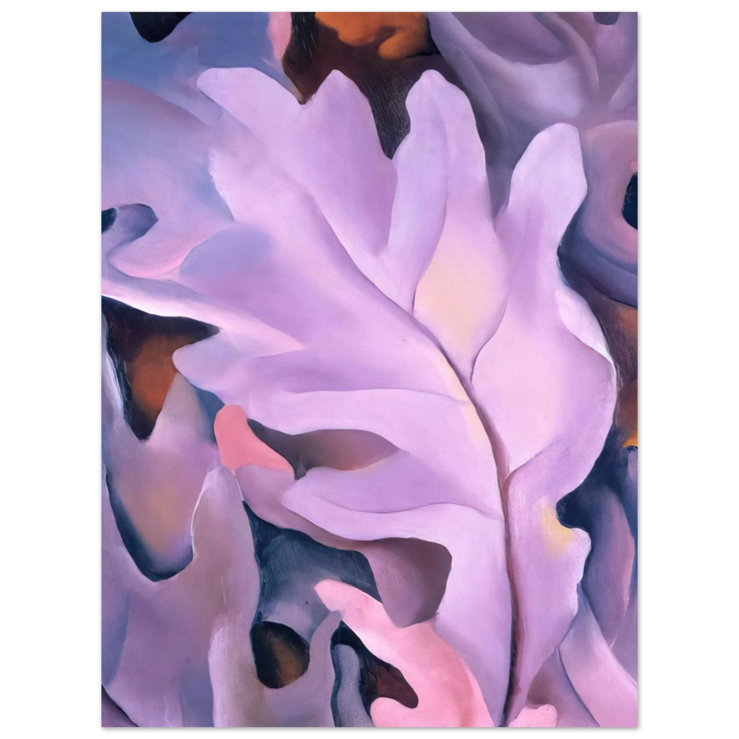 Georgia O'Keeffe - Purple Leaves Fine Art Poster - 13x18 cm / 5x7 inches