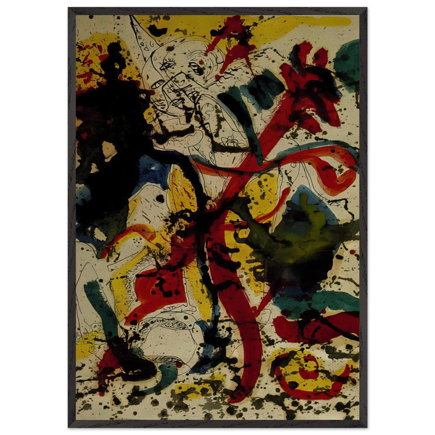 UNTITLED 1944 - Jackson Pollock Framed Art Print – Black Wooden Frame - Default Title - -Framed Art Print