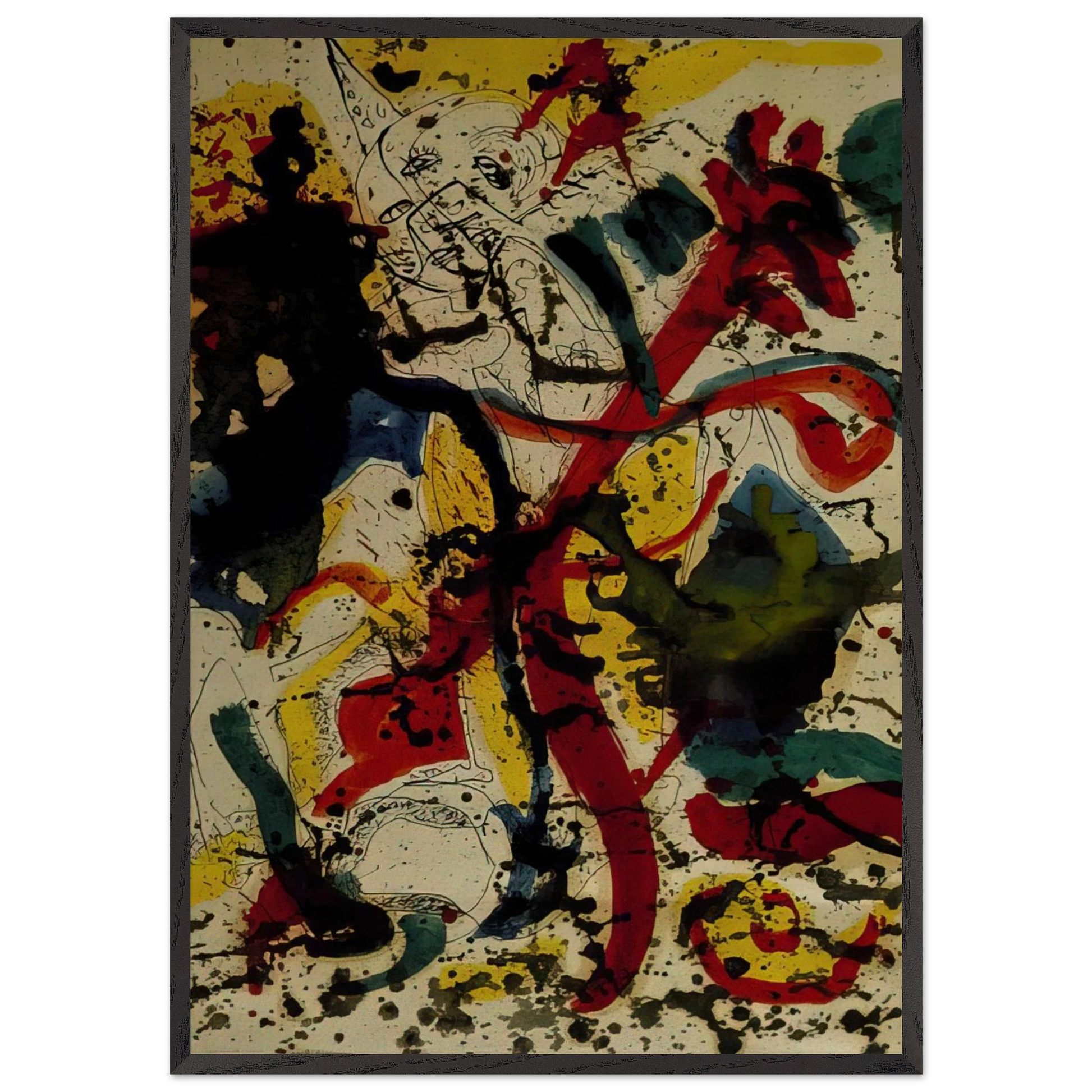 UNTITLED 1944 - Jackson Pollock Framed Art Print – Black Wooden Frame - Default Title - -Framed Art Print