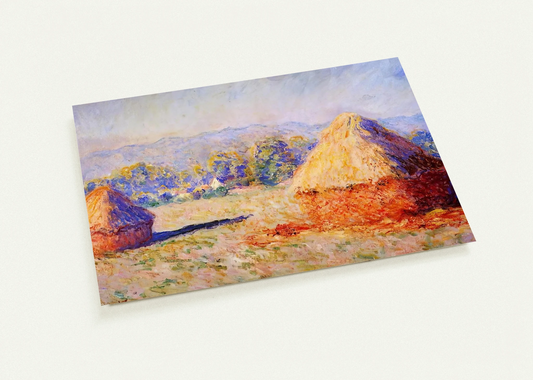 Grainstacks in the Sunlight, Morning Effect By claude monet Pack of 10 Post Cards | claude monet Post Cards | A6 (10.5 x 14.8 cm) - 4.1 x 5.8 inches