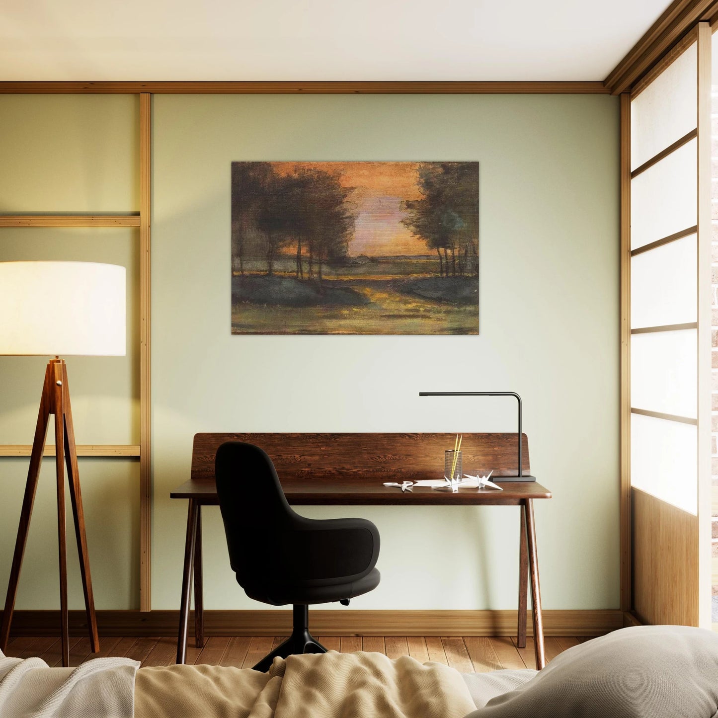 The Landscape in Drenthe - Vincent van Gogh Brushed Aluminum Print - 70x100 cm / 28x40 inches | Vincent van Gogh Aluminum Print | Vincent van Gogh Prints