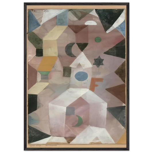 THE CHAPEL 1917 - Paul Klee 70x100 cm / 28x40 inches Framed Art Print – Black Wooden Frame