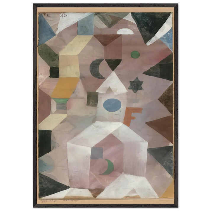 THE CHAPEL 1917 - Paul Klee 70x100 cm / 28x40 inches Framed Art Print – Black Wooden Frame