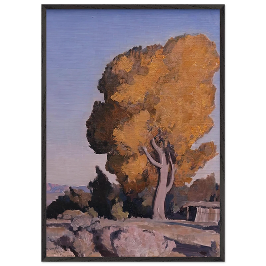 LOW COUNTRY COTTONWOOD 1940 - Maynard Dixon Framed Art Print – Black Wooden Frame - Default Title - -Framed Art Print