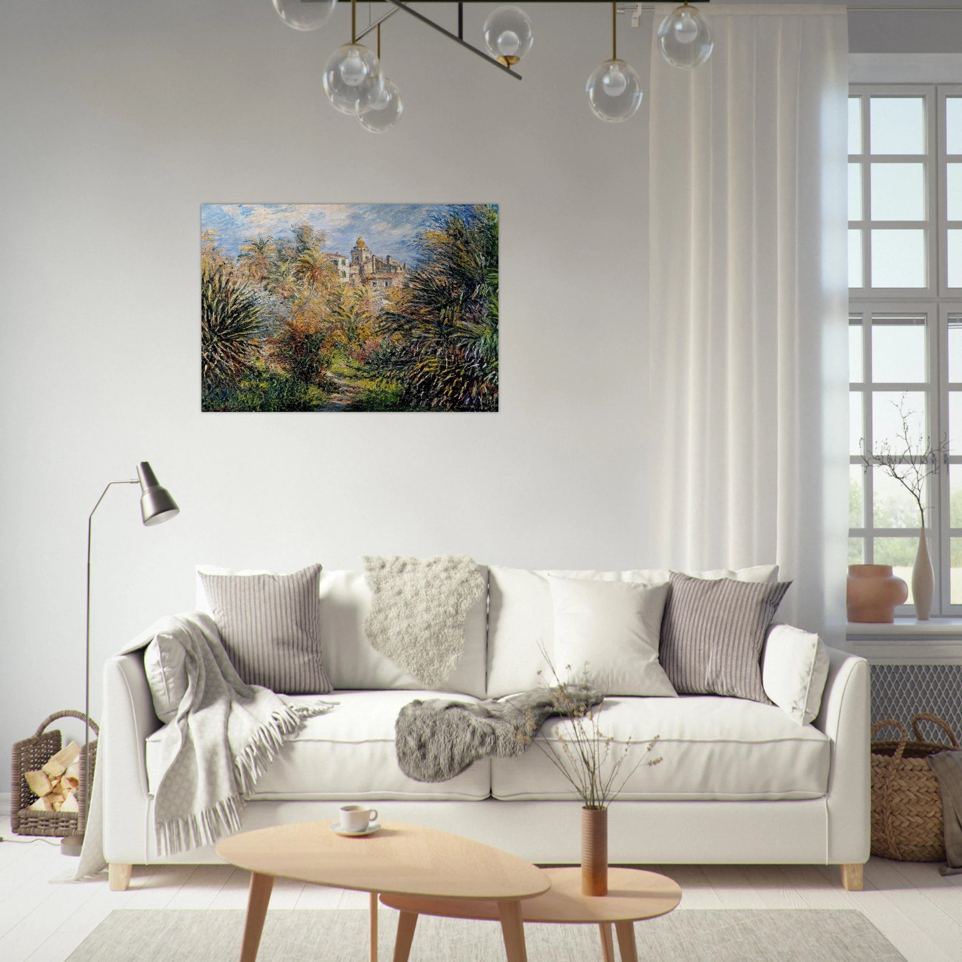 The Moreno Garden at Bordighera - claude monet Brushed Aluminum Print - 70x100 cm / 28x40 inches | claude monet Aluminum Print | claude monet Prints