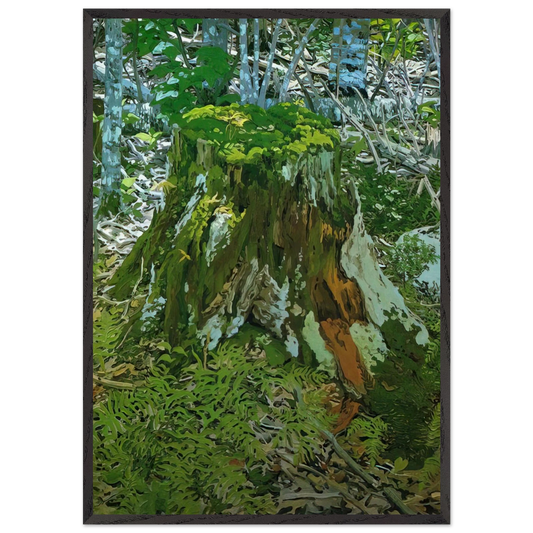 Stump - 2000 - Neil Welliver Framed Art Print – Black Wooden Frame - Default Title - -Framed Art Print