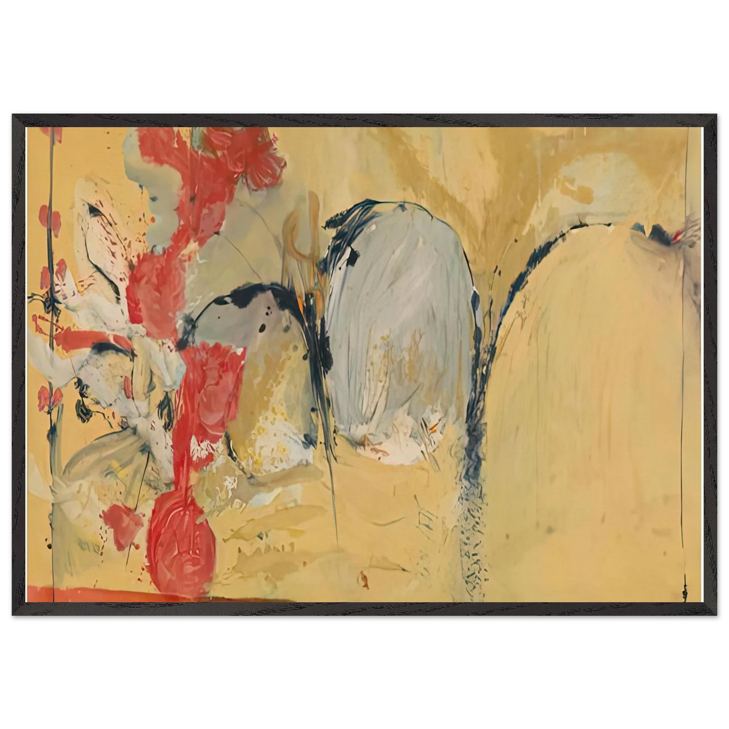 Large Abstract Still Life 1951- - Helen Frankenthaler Framed Art Print – Black Wooden Frame - Default Title - -Framed Art Print