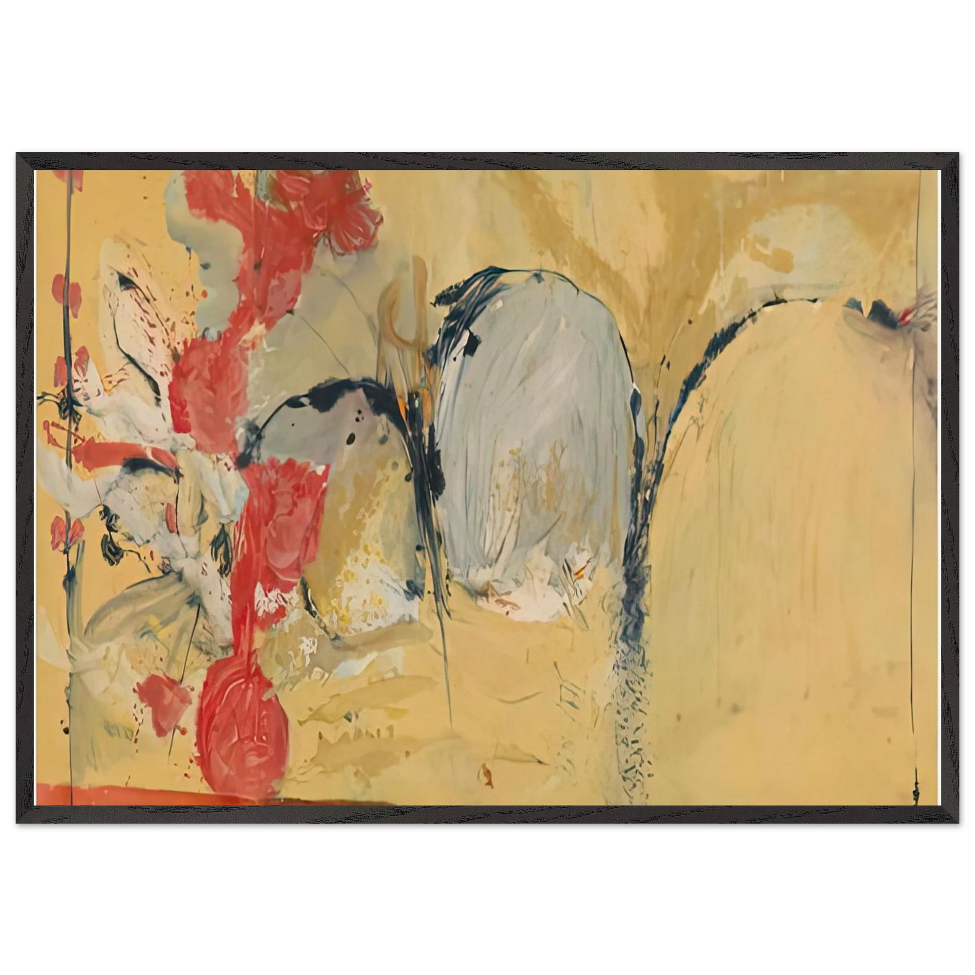 Large Abstract Still Life 1951- - Helen Frankenthaler Framed Art Print – Black Wooden Frame - Default Title - -Framed Art Print