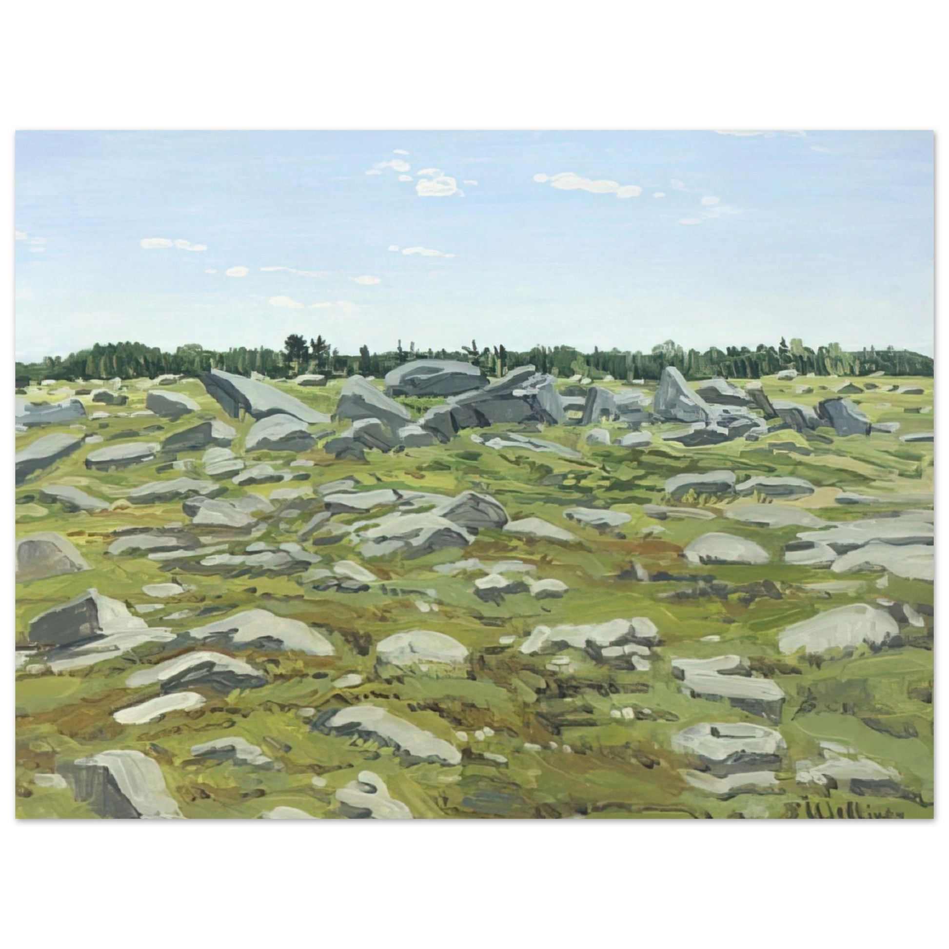 Neil Welliver - Study for Midday Barren - 1972 Fine Art Poster - Default Title