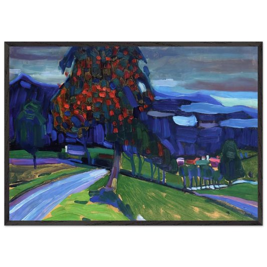 AUTUMN IN MURNAU 1908 - Wassily Kandinsky 70x100 cm / 28x40 inches Framed Art Print – Black Wooden Frame