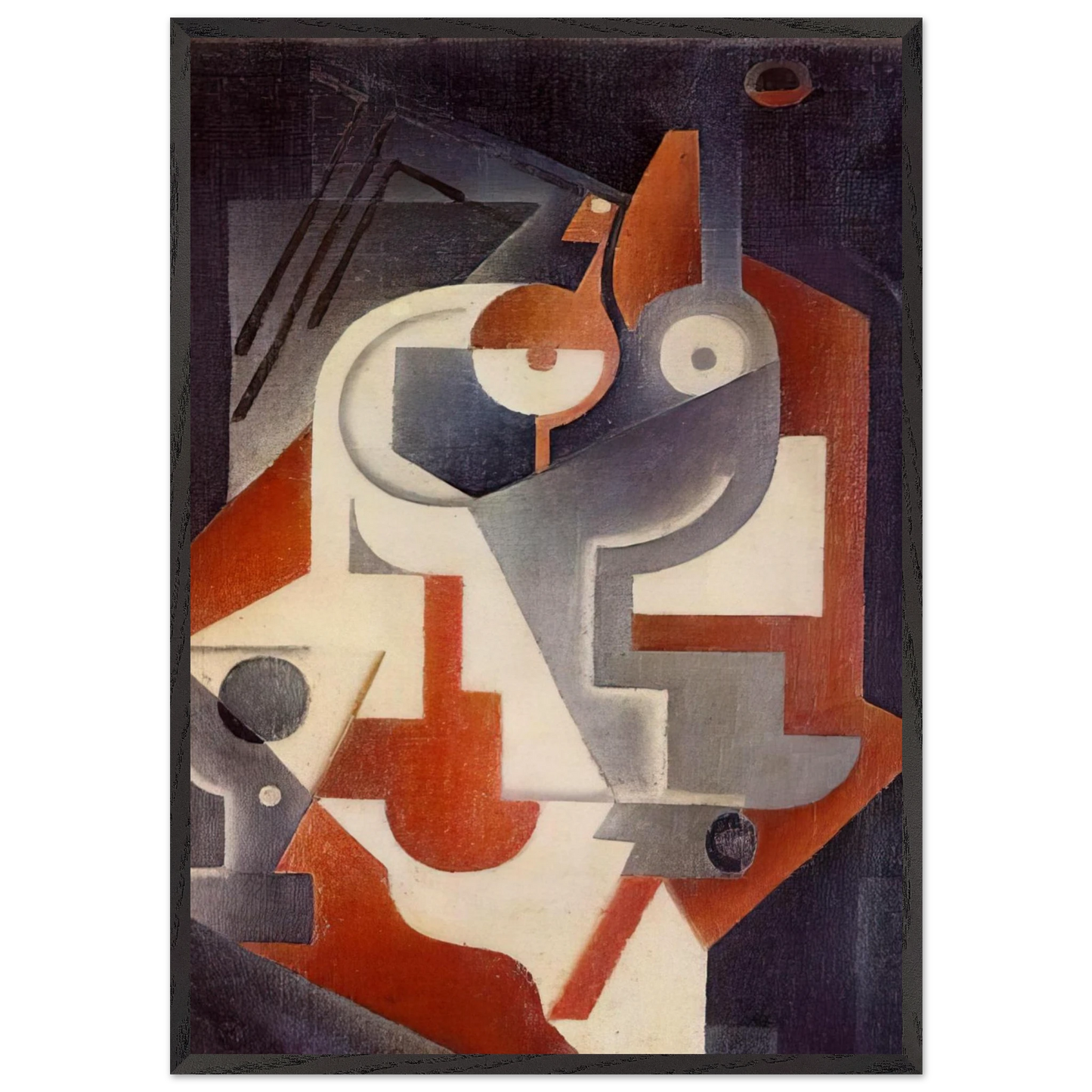 NEWSPAPER GLASS AND PEAR 1917 - Juan Gris Framed Art Print – Black Wooden Frame - Default Title - -Framed Art Print