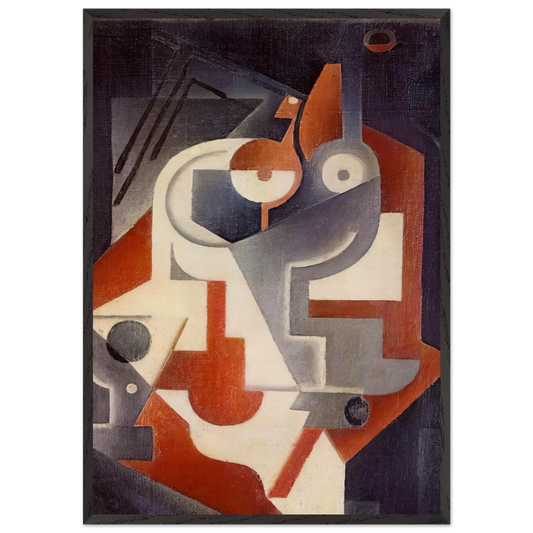 NEWSPAPER GLASS AND PEAR 1917 - Juan Gris Framed Art Print – Black Wooden Frame - Default Title - -Framed Art Print