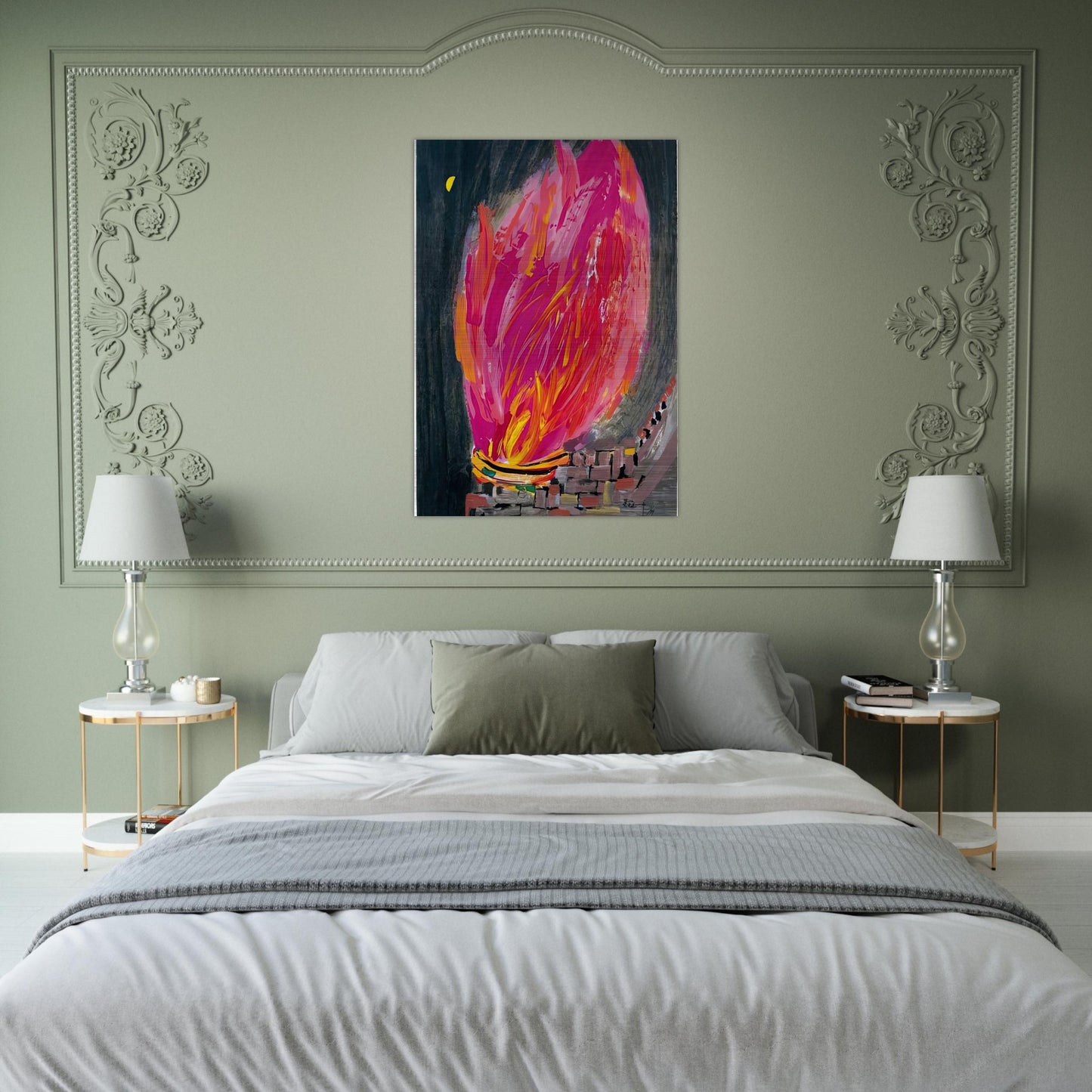 Torch - 2008 - Wu Guanzhong Brushed Aluminum Print - 70x100 cm / 28x40 inches | Wu Guanzhong Aluminum Print | Wu Guanzhong Prints