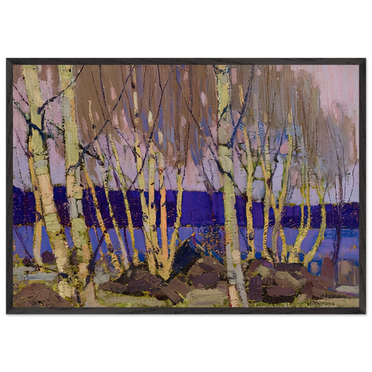 EVENING CANOE LAKE 1916 - Tom Thomson Framed Art Print – Black Wooden Frame - Default Title - -Framed Art Print