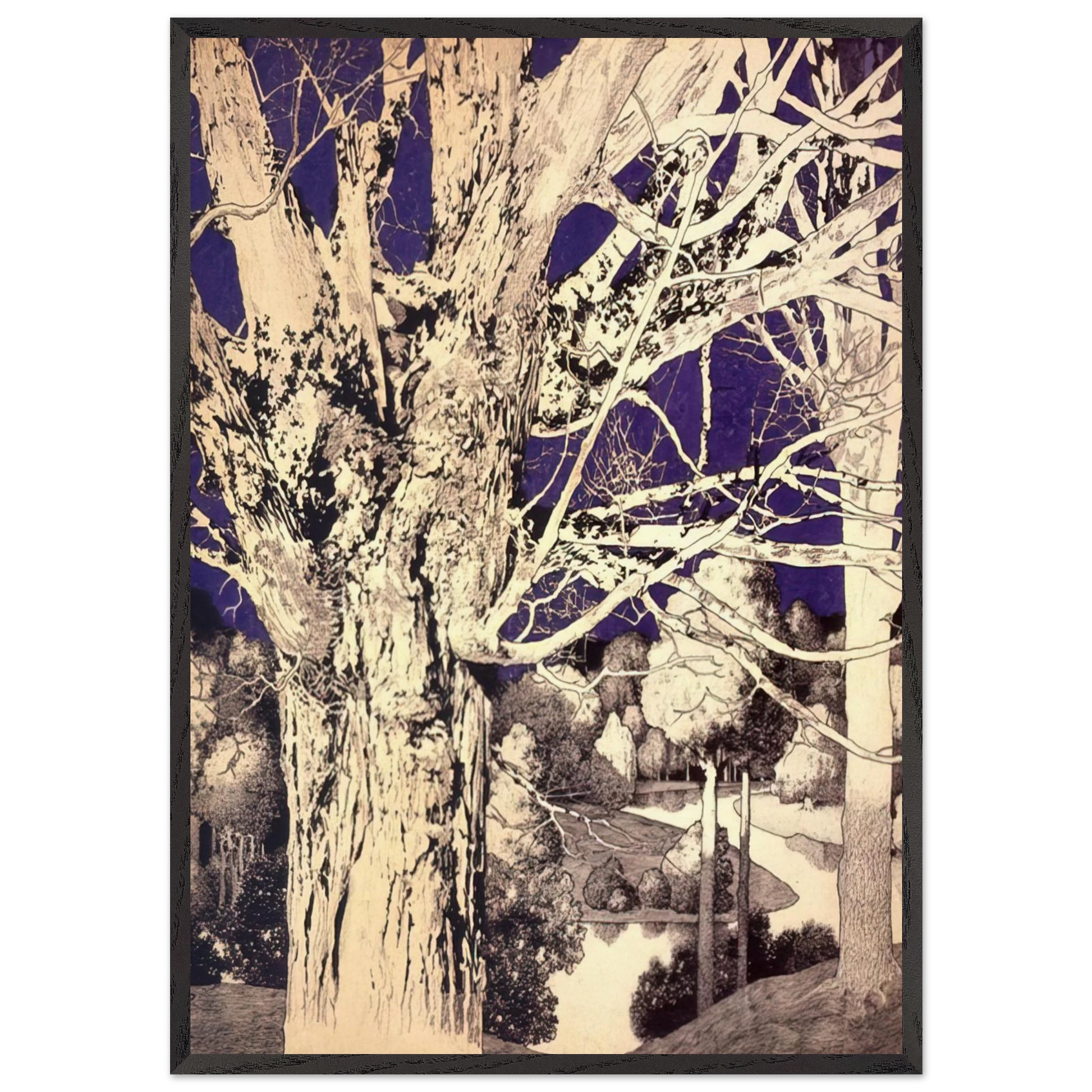 Solitude - Maxfield Parrish Framed Art Print – Black Wooden Frame - Default Title - -Framed Art Print