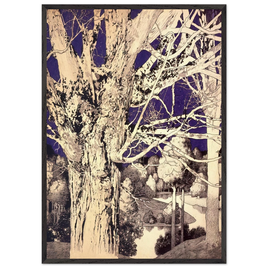 Solitude - Maxfield Parrish Framed Art Print – Black Wooden Frame - Default Title - -Framed Art Print