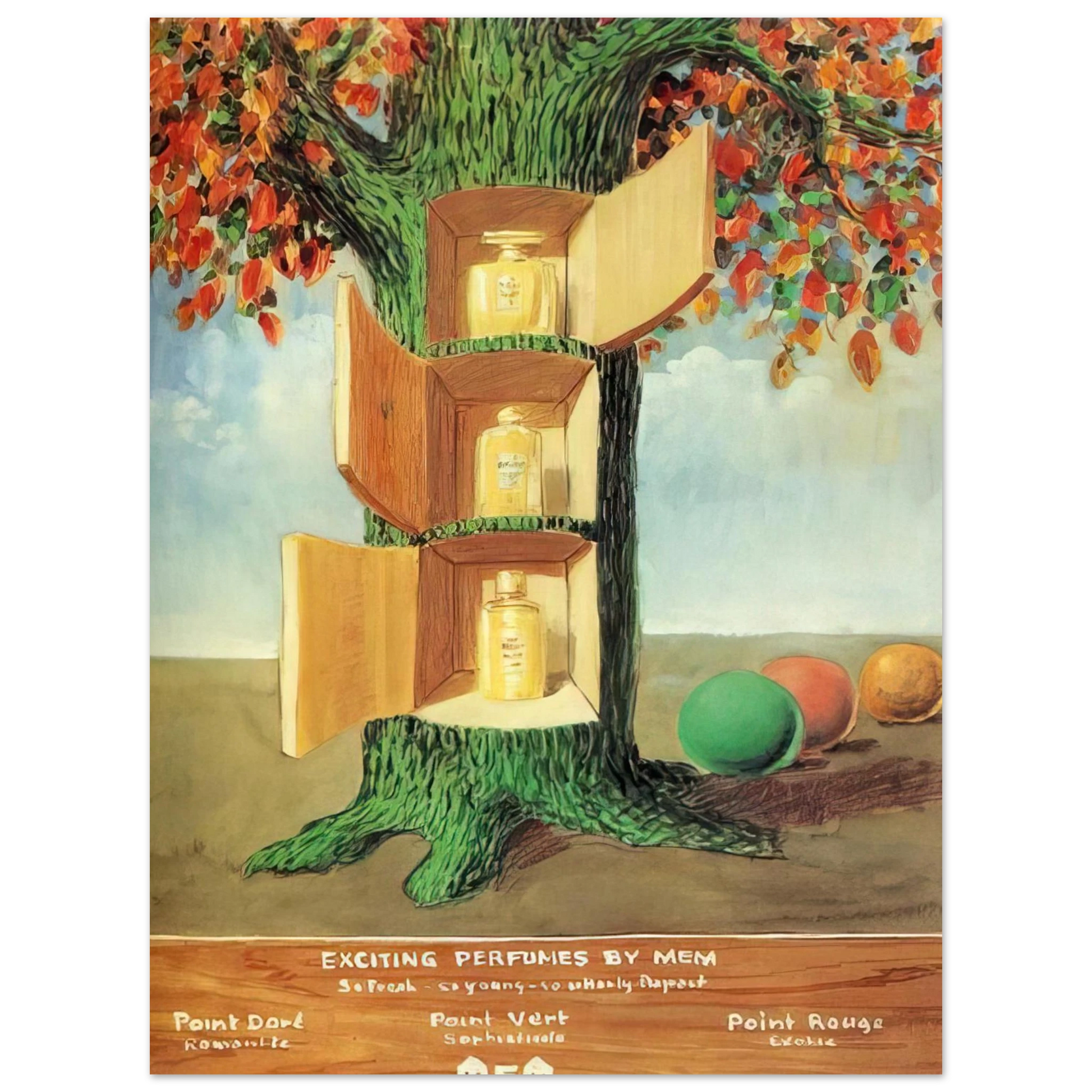 Rene Magritte - POSTER EXCITING PERFUMES BY MEM 1946 Fine Art Poster - Default Title