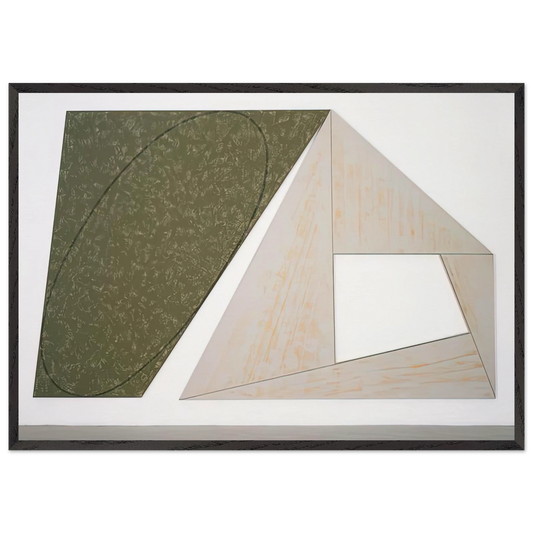 GREEN TILTED ELLIPSE GRAY FRAME 1989 - Robert Mangold Framed Art Print – Black Wooden Frame - Default Title - -Framed Art Print
