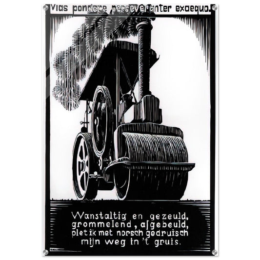 EMBLEMATA STEAMROLLER - MC Escher Acrylic Print - 70x100 cm / 28x40″ inches | Maurits Cornelis Escher Prints