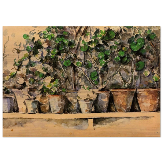 Flower Pots - Paul Cézanne Brushed Aluminum Print - 70x100 cm / 28x40 inches | Paul Cézanne Aluminum Print | Paul Cézanne Prints