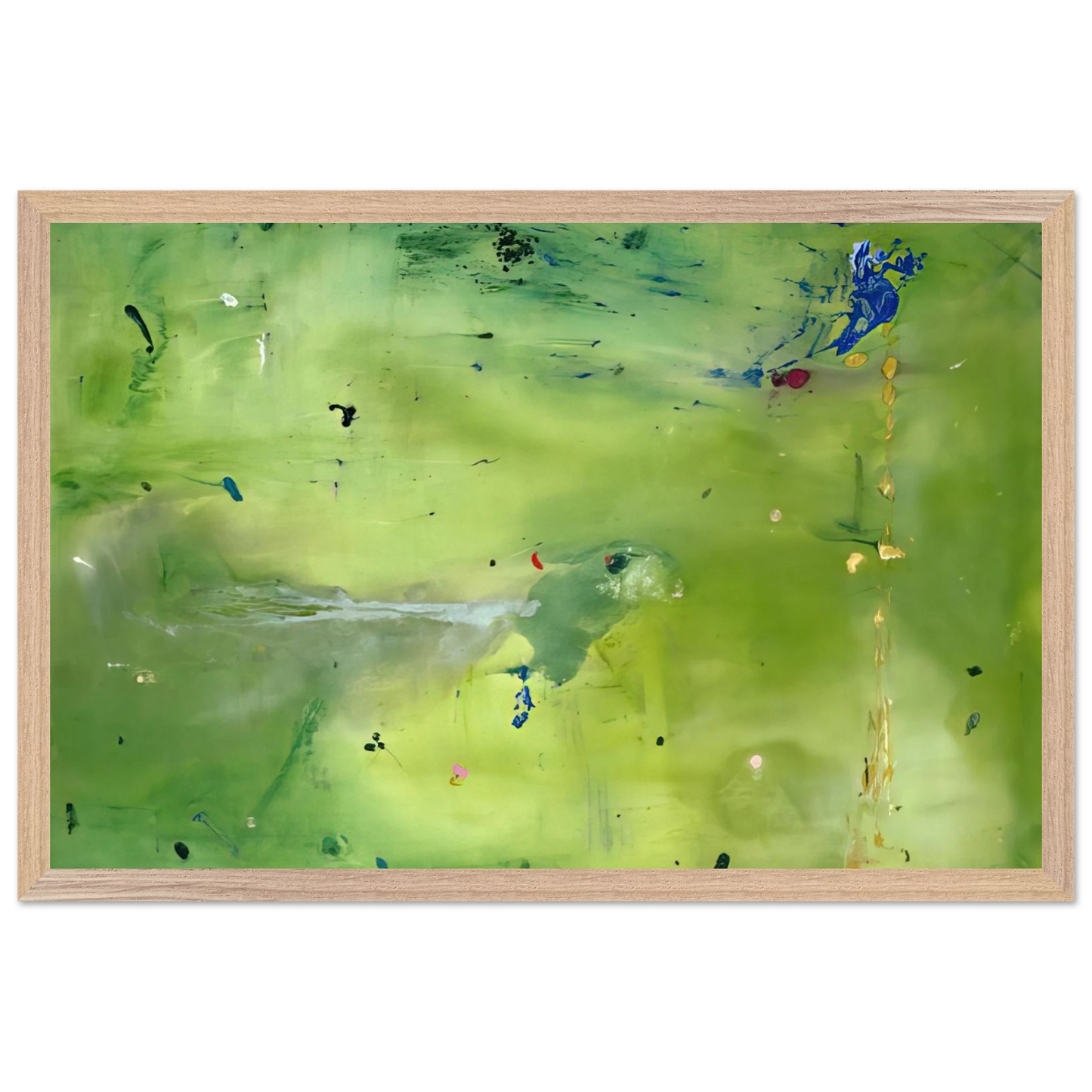 Helen Frankenthaler - A Green Thought in a Green Shade - 1981 Wall art - 30x40 cm / 12x16 Inches - Premium Wooden Framed Poster With Fine Art Paper - White frame