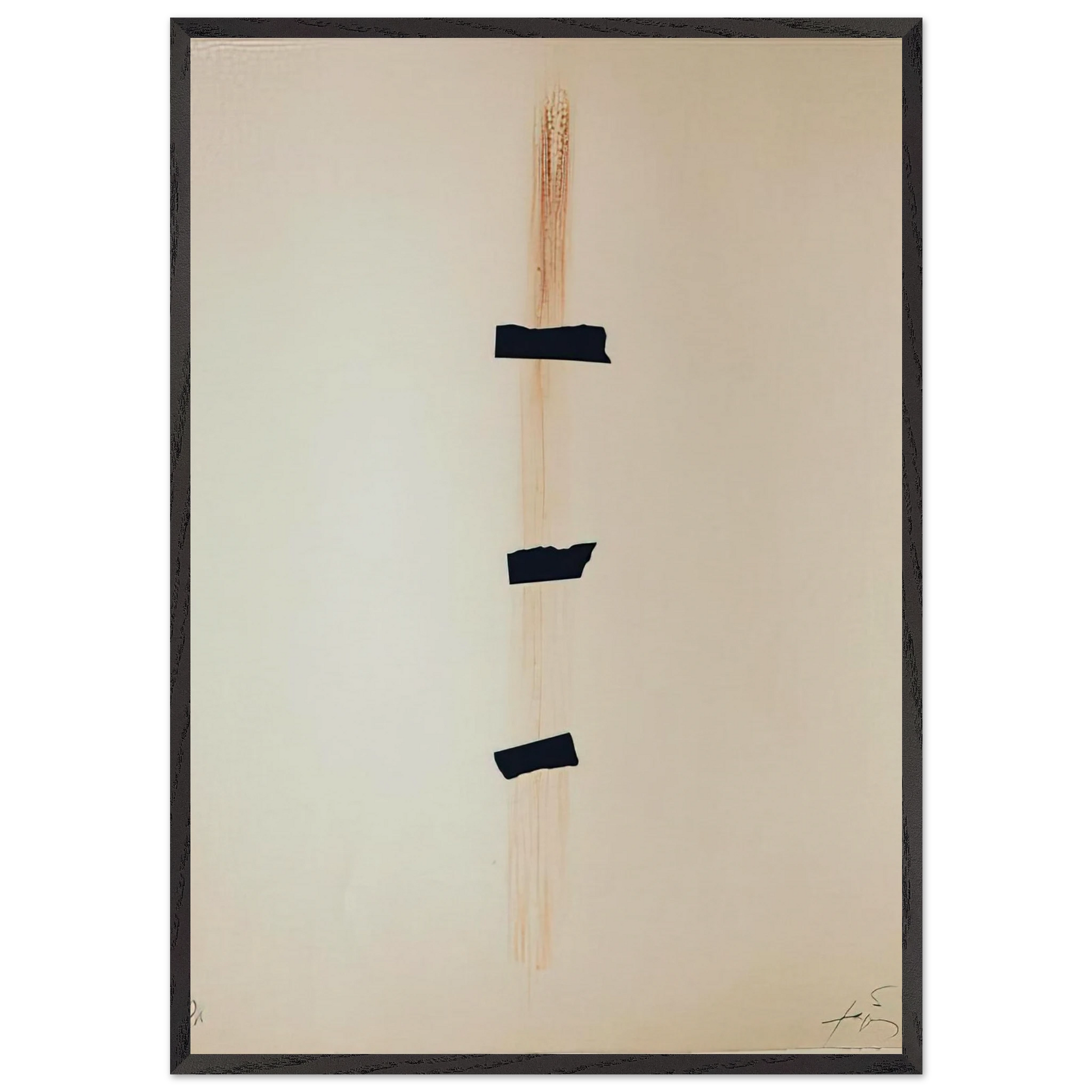 LES TROIS NOIRS 1976 - Antoni Tapies Framed Art Print – Black Wooden Frame - Default Title - -Framed Art Print