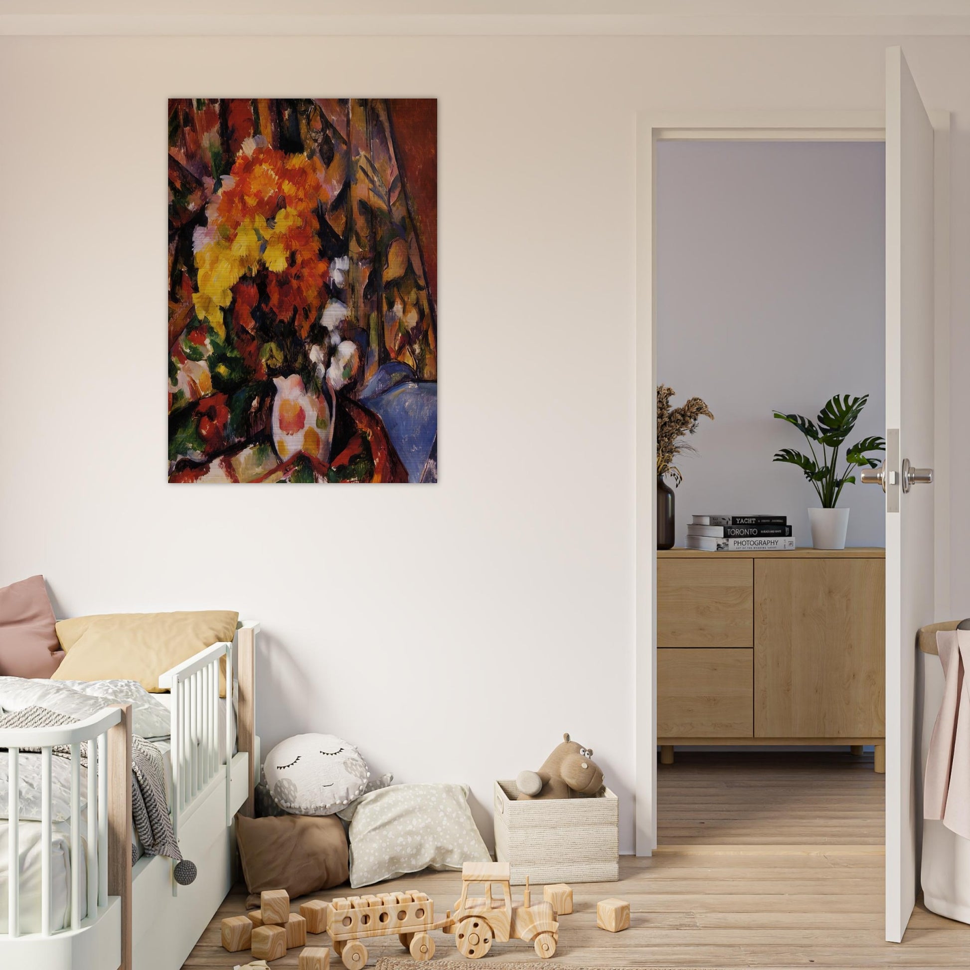 Chrysanthemums - Paul Cézanne Brushed Aluminum Print - 70x100 cm / 28x40 inches | Paul Cézanne Aluminum Print | Paul Cézanne Prints