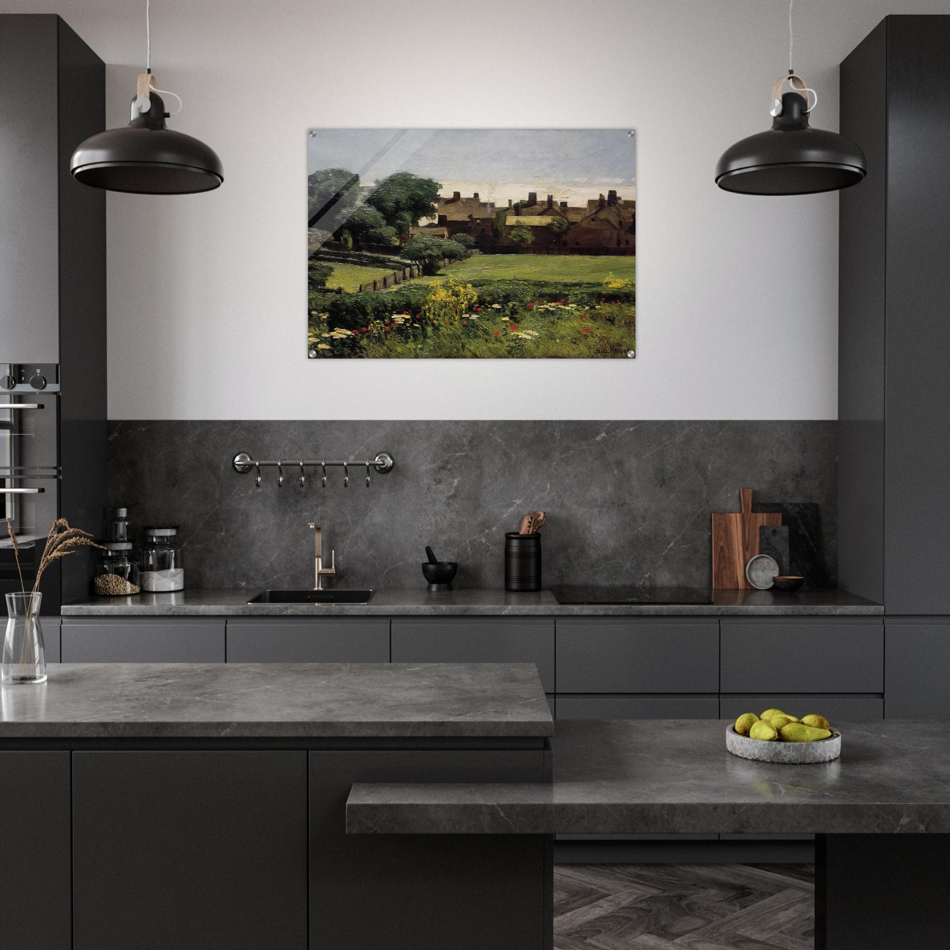 Village Scene - Childe Hassam Acrylic Print - 70x100 cm / 28x40″ inches