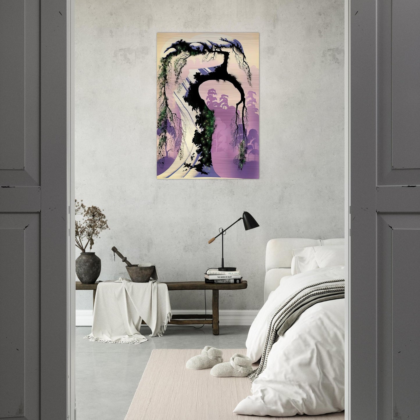 Norway Pine - Eyvind Earle Brushed Aluminum Print - 70x100 cm / 28x40 inches | Eyvind Earle Aluminum Print | Eyvind Earle Prints