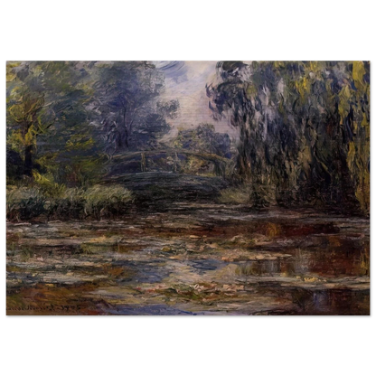 The Water Lily Pond and Bridge - claude monet Brushed Aluminum Print - 70x100 cm / 28x40 inches | claude monet Aluminum Print | claude monet Prints