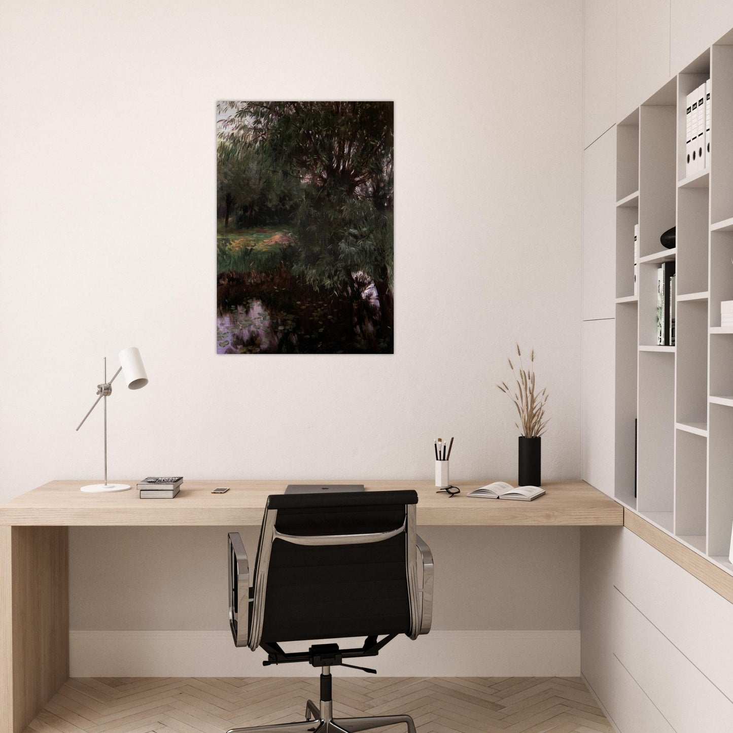 A Backwater at Wargrave - John Singer Sargent Brushed Aluminum Print - 70x100 cm / 28x40 inches | John Singer Sargent Aluminum Print | John Singer Sargent Prints