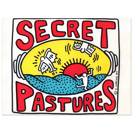 Keith Haring - PROMOTIONAL POSTER FOR SECRET PASTURES 1984 Fine Art Poster - Default Title