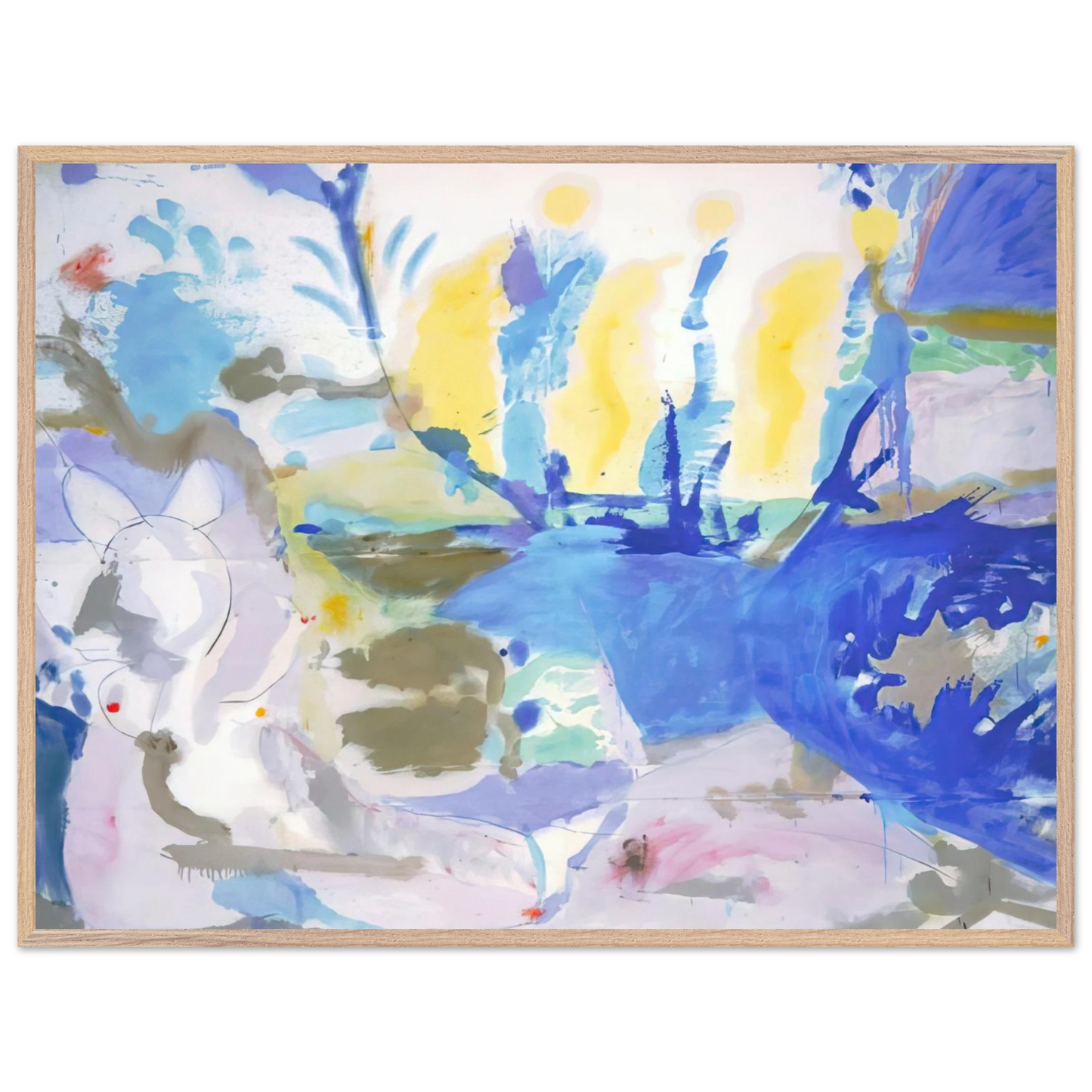 Helen Frankenthaler - Basque Beach - 1958 Wall art - 30x40 cm / 12x16 inches - Premium Wooden Framed Poster With Fine Art Paper - Wood frame