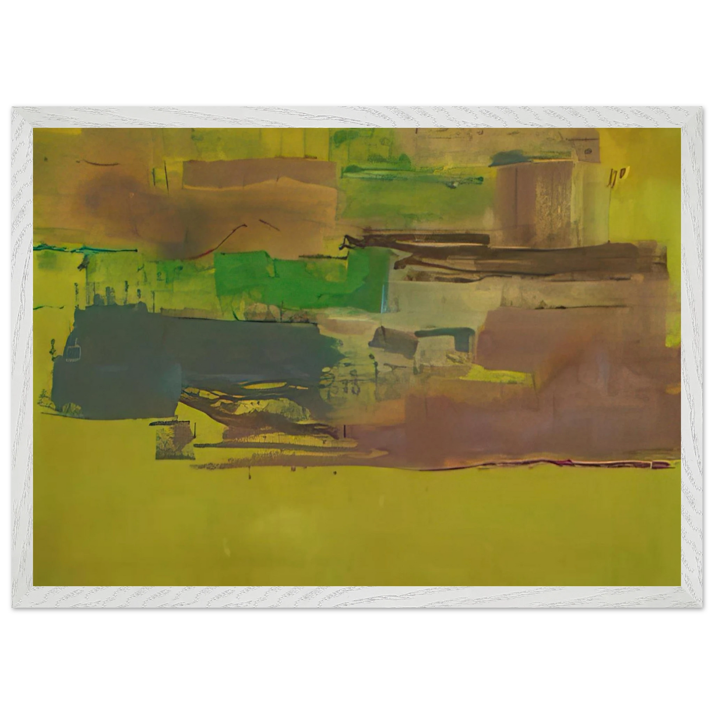 Helen Frankenthaler - August Deep - 1978 Wall art - 20x25 cm / 8x10 inches - Premium Wooden Framed Poster With Fine Art Paper - White frame