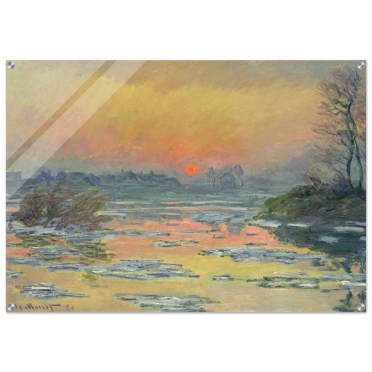 Sunset on the Seine in Winter - claude monet Acrylic Print - 70x100 cm / 28x40″ inches | claude monet Wall Art | claude monet Prints