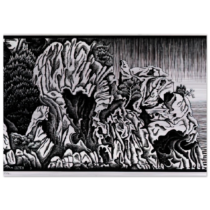 CALANCHE OF PIANA CORSICA FEBRUARY 1934 1934 - MC Escher Brushed Aluminum Print - 70x100 cm / 28x40 inches | MC Escher Aluminum Print | MC Escher Prints