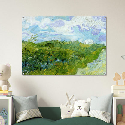 Green Wheat Fields - Vincent van Gogh Acrylic Print - 70x100 cm / 28x40″ inches