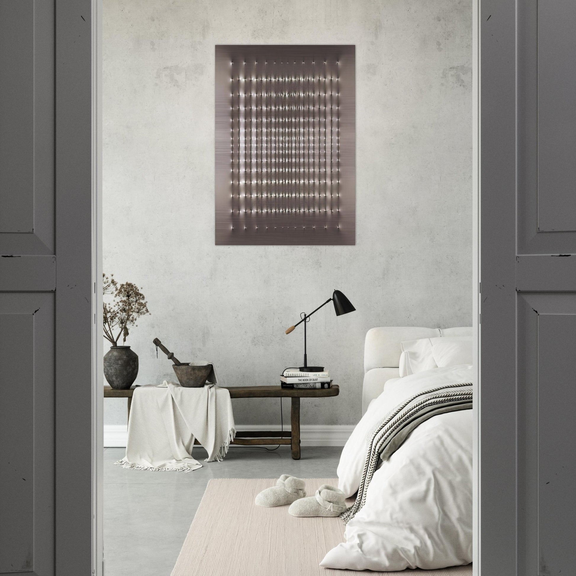 Superficie alluminio - 1969 - Enrico Castellani Brushed Aluminum Print - 70x100 cm / 28x40 inches | Enrico Castellani Aluminum Print | Enrico Castellani Prints