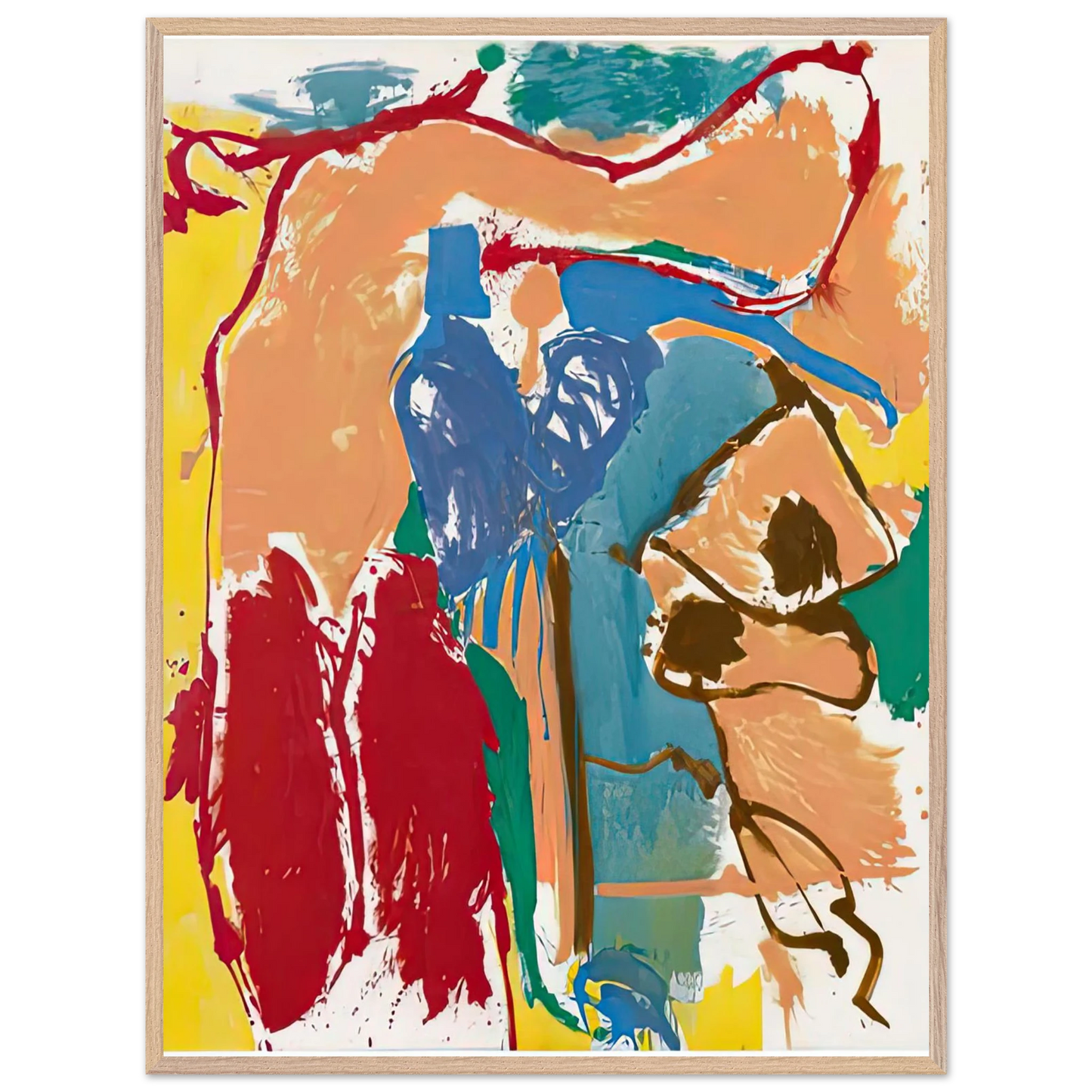 Helen Frankenthaler - Mediterranean Thoughts, 1960- Wall Art - 30x40 cm / 12x16 inches - Premium Wooden Framed Poster With Fine Art Paper - Black frame