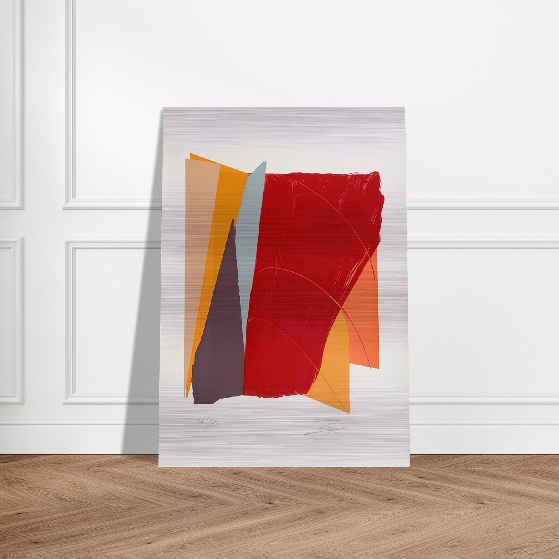 Red Line I - 1979 - Larry Zox Brushed Aluminum Print - 70x100 cm / 28x40 inches | Larry Zox Aluminum Print | Larry Zox Prints