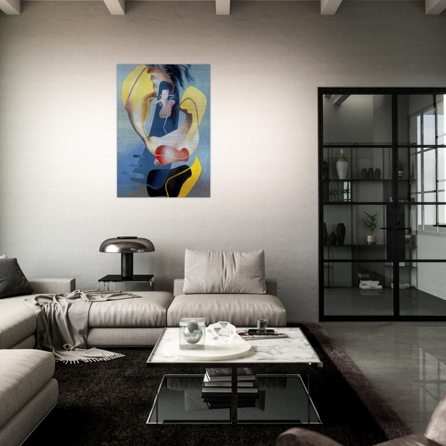 FIGURA NELLO SPAZIO I 1937 - Enrico Prampolini Brushed Aluminum Print - 70x100 cm / 28x40 inches | Enrico Prampolini Aluminum Print | Enrico Prampolini Prints