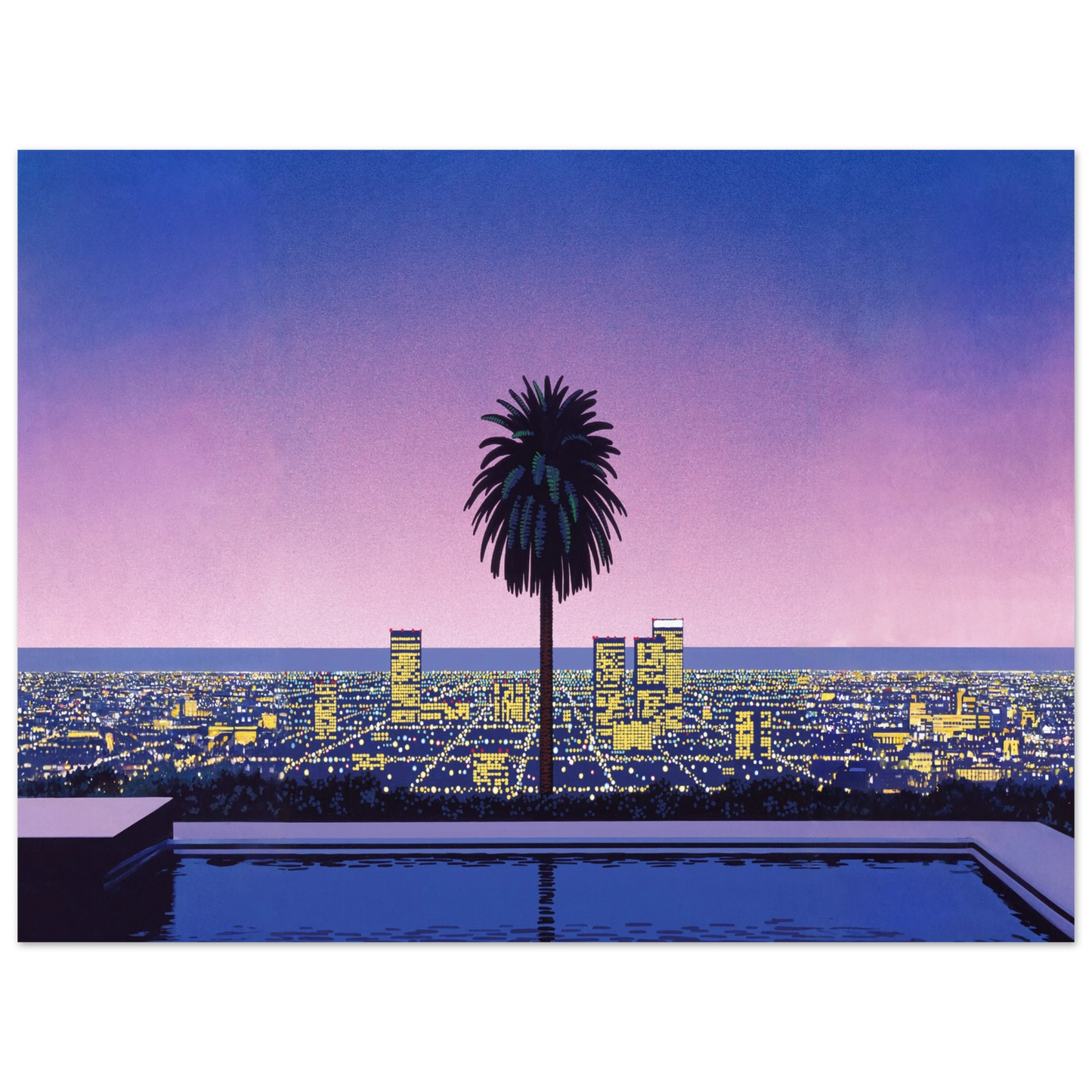 Hiroshi Nagai - Pacific Breeze 2 Wall Art - 30x40 cm / 12x16 inches - Premium Wooden Framed Poster With Fine Art Paper - Black frame