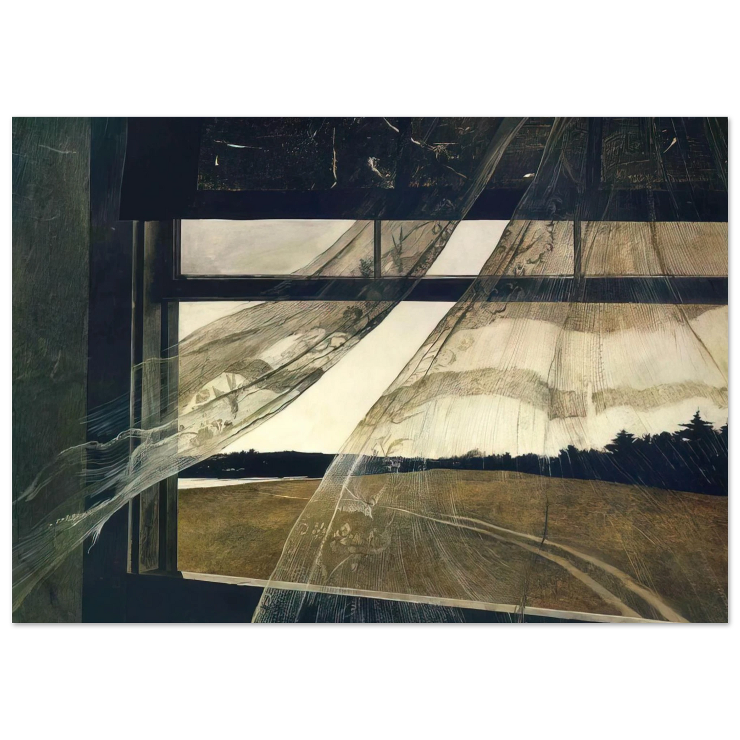 Andrew Wyeth - WIND FROM THE SEA 1947 Wall Art - 60x80 cm / 24x32 inches - Fine Art Poster - -